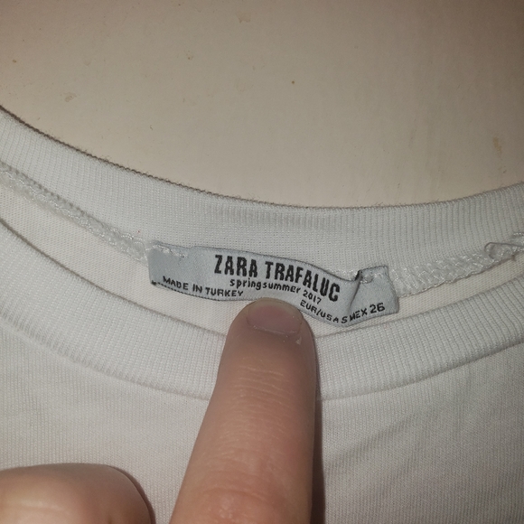 White Zara floral shirt with cutout sleeves - Picture 5 of 6